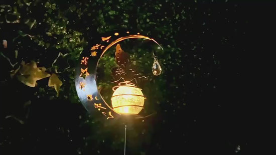 Enchanting Solar Moon Fairy Lamp - Iron Art Outdoor Garden Light